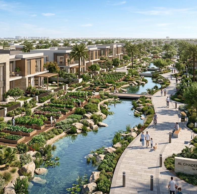 Al Ghadeer Gardens by Aldar Properties | Luxury Townhouses in Al Ghadeer
